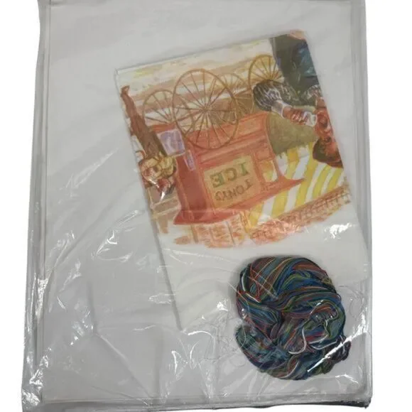 Crewel Kit Something Special Vintage 80s Coolin’ Off Boy Dog Wagon Ice Cream NWT - Picture 2 of 2